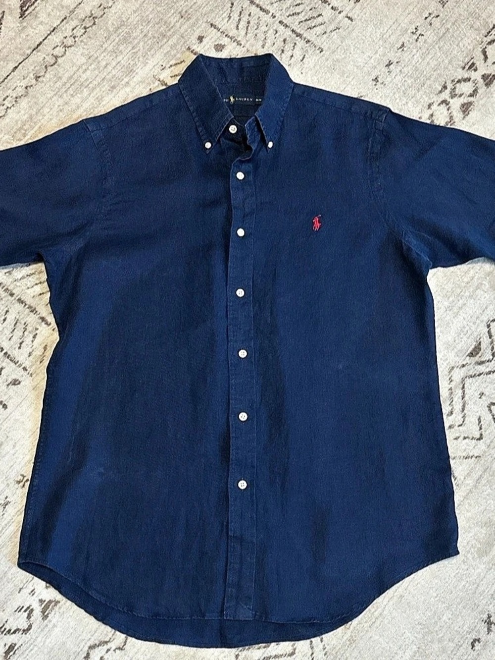 Ralph Lauren Classic Fit Linen Short-Sleeve Button-Down Shirt Medium